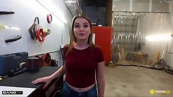 Busty Blonde Gets Down And Dirty With Mechanic In Exchange For Repair