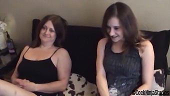 Teen Step Sister And Mature Step Mom Get Punished By Step Son In Taboo Threesome
